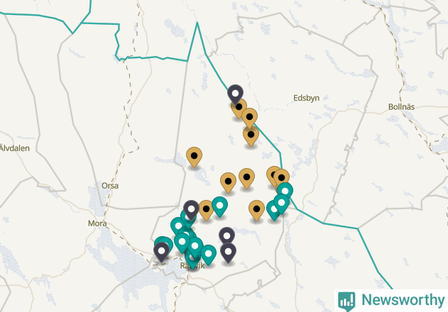 Karta över Rättviks kommun