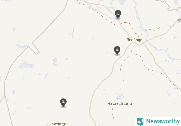 Karta över viltolyckor i Borlänge kommun