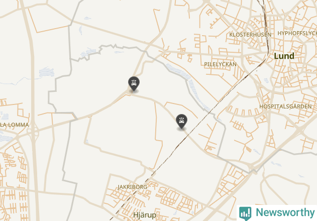 Karta över viltolyckor i Staffanstorps kommun