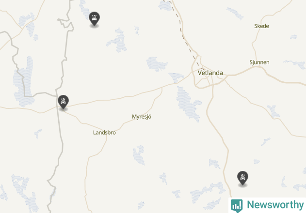 Karta över viltolyckor i Vetlanda kommun