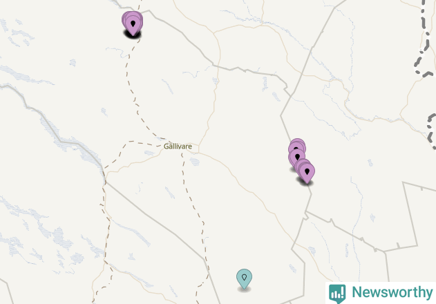 Karta över vindkraftverk i Gällivare kommun