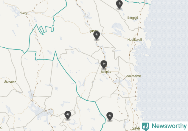 Karta över Bollnäs kommun