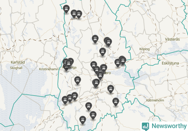 Karta över Örebro län