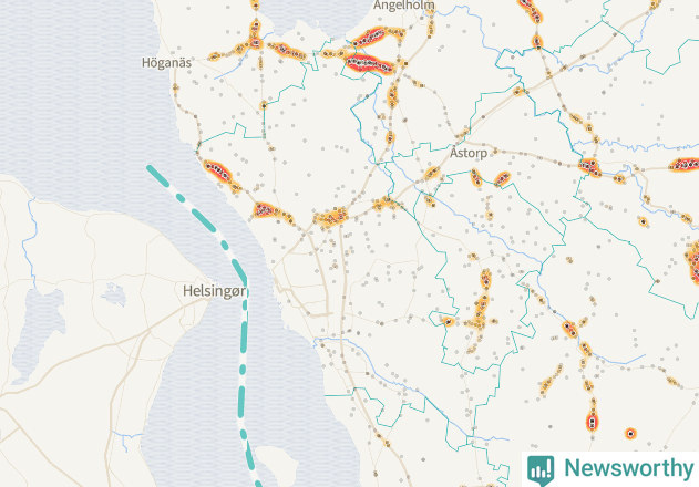 Karta över Helsingborgs kommun
