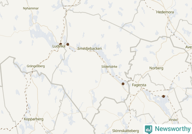 Karta över Smedjebackens kommun