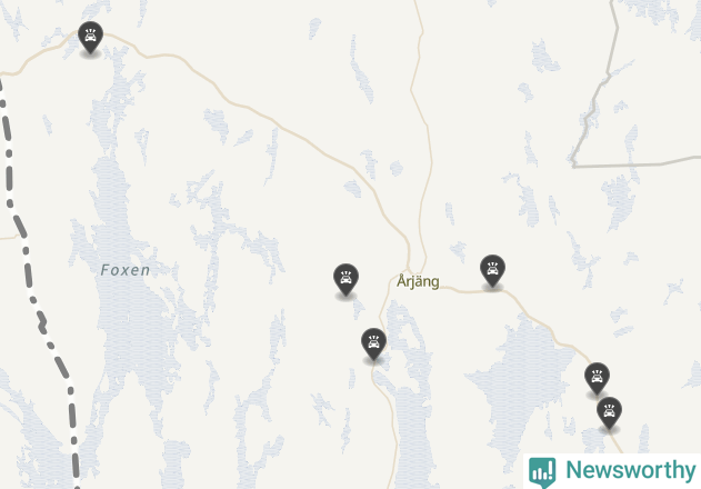 Karta över viltolyckor i Årjängs kommun