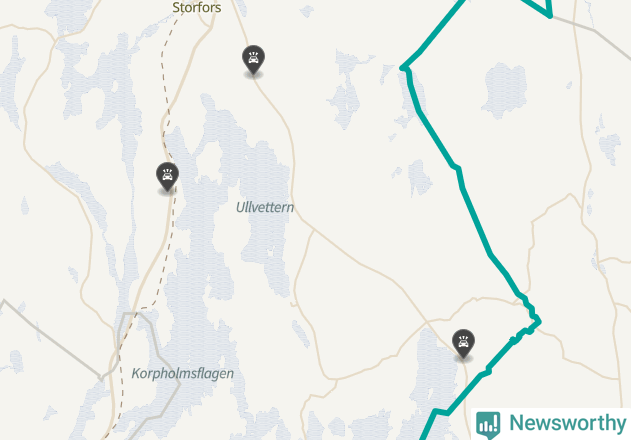 Karta över viltolyckor i Storfors kommun