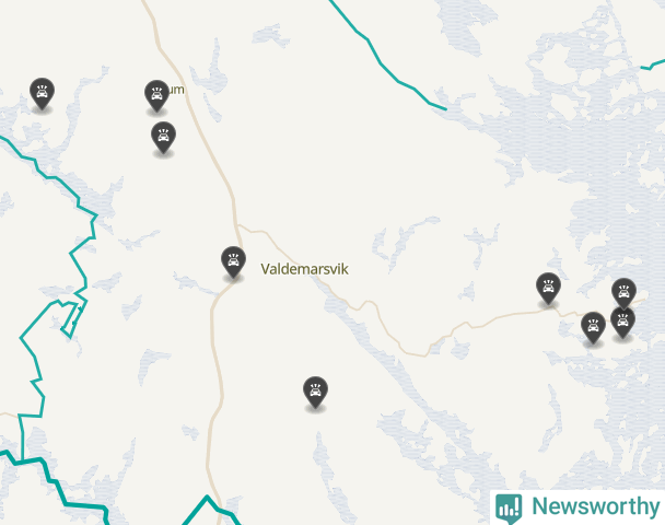 Karta över viltolyckor i Valdemarsviks kommun