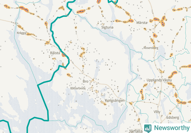 Karta över Upplands-Bro kommun