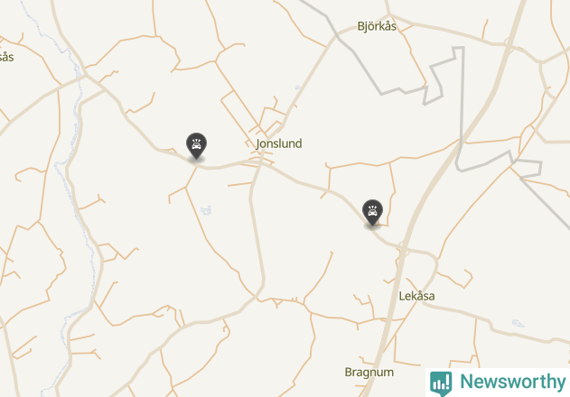 Karta över viltolyckor i Essunga kommun