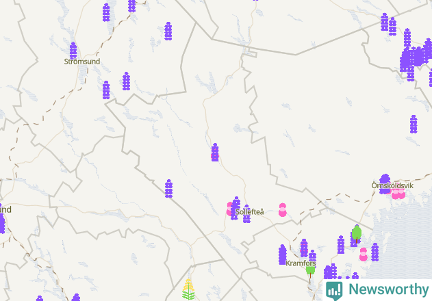 Karta över Sollefteå kommun