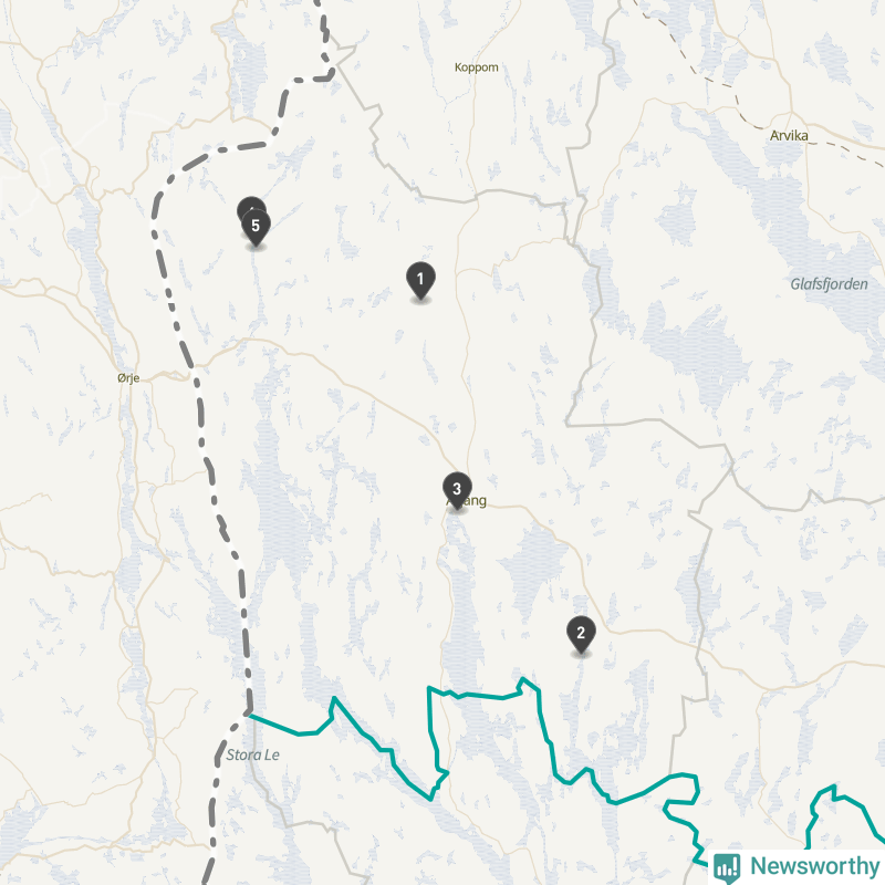 Karta över Årjängs kommun