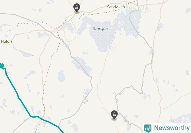 Karta över viltolyckor i Sandvikens kommun