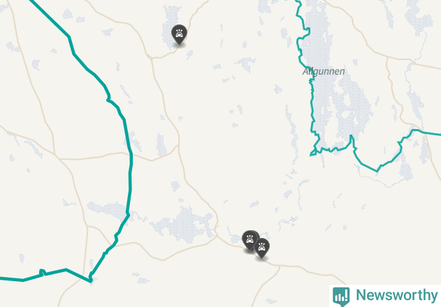 Karta över viltolyckor i Nybro kommun